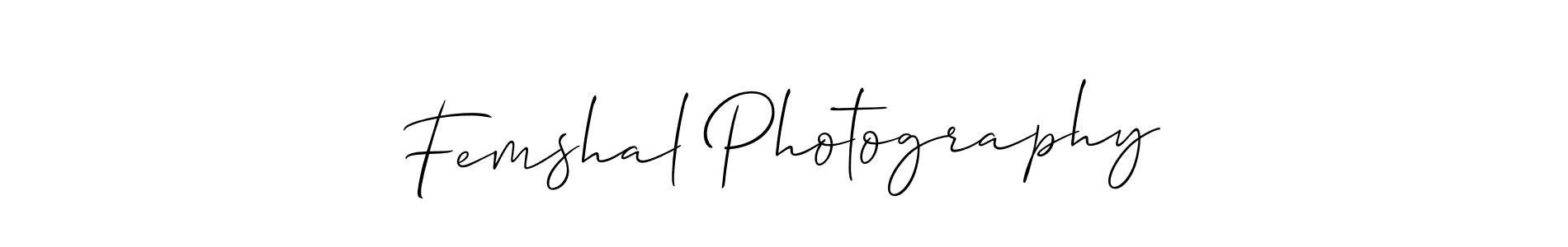 It looks lik you need a new signature style for name Femshal Photography. Design unique handwritten (Allison_Script) signature with our free signature maker in just a few clicks. Femshal Photography signature style 2 images and pictures png