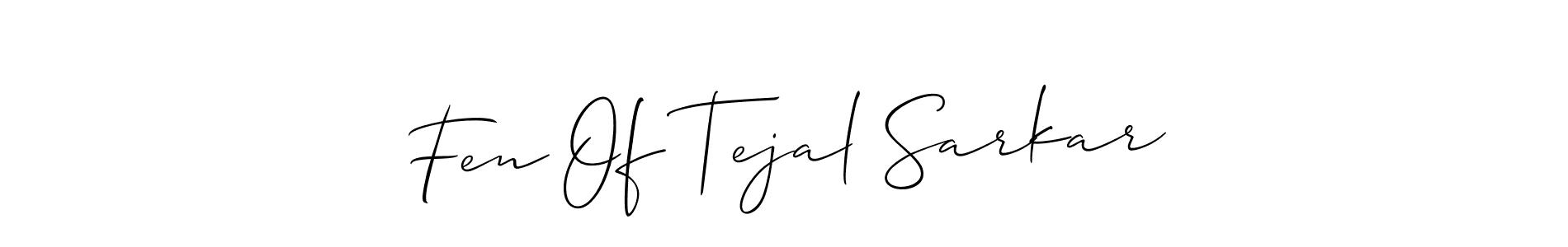 Allison_Script is a professional signature style that is perfect for those who want to add a touch of class to their signature. It is also a great choice for those who want to make their signature more unique. Get Fen Of Tejal Sarkar name to fancy signature for free. Fen Of Tejal Sarkar signature style 2 images and pictures png