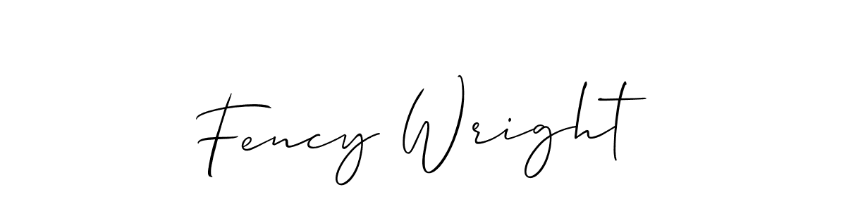 How to make Fency Wright name signature. Use Allison_Script style for creating short signs online. This is the latest handwritten sign. Fency Wright signature style 2 images and pictures png