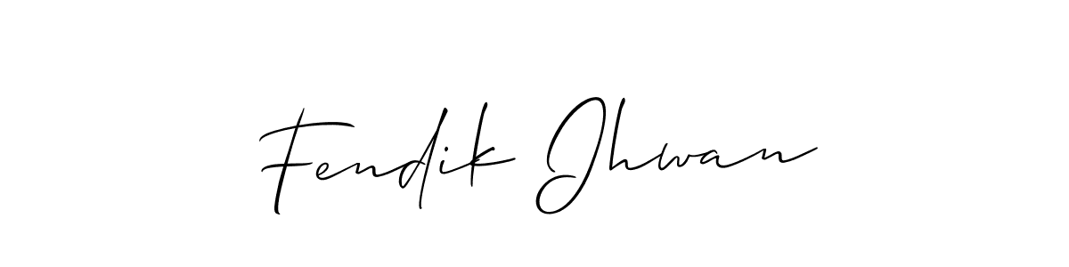 Use a signature maker to create a handwritten signature online. With this signature software, you can design (Allison_Script) your own signature for name Fendik Ihwan. Fendik Ihwan signature style 2 images and pictures png