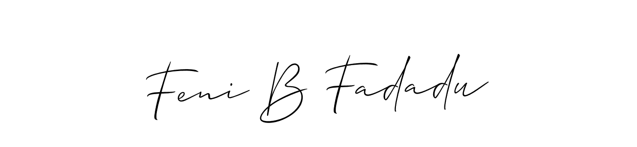 Similarly Allison_Script is the best handwritten signature design. Signature creator online .You can use it as an online autograph creator for name Feni B Fadadu. Feni B Fadadu signature style 2 images and pictures png