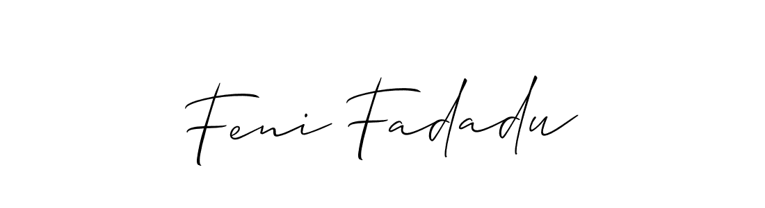 Allison_Script is a professional signature style that is perfect for those who want to add a touch of class to their signature. It is also a great choice for those who want to make their signature more unique. Get Feni Fadadu name to fancy signature for free. Feni Fadadu signature style 2 images and pictures png