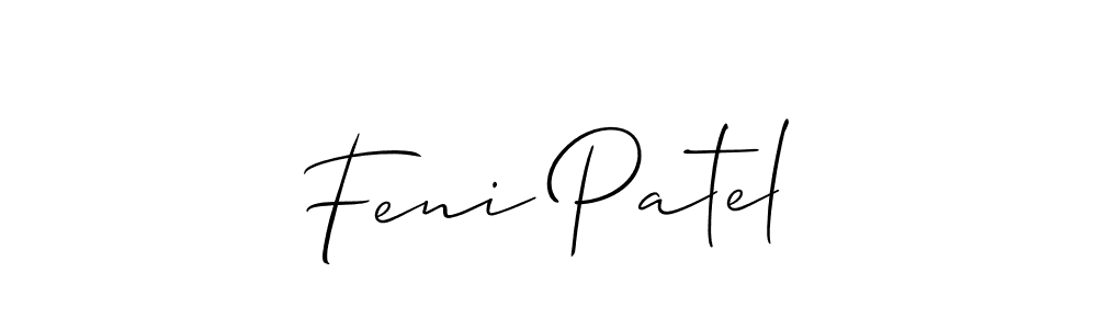 The best way (Allison_Script) to make a short signature is to pick only two or three words in your name. The name Feni Patel include a total of six letters. For converting this name. Feni Patel signature style 2 images and pictures png