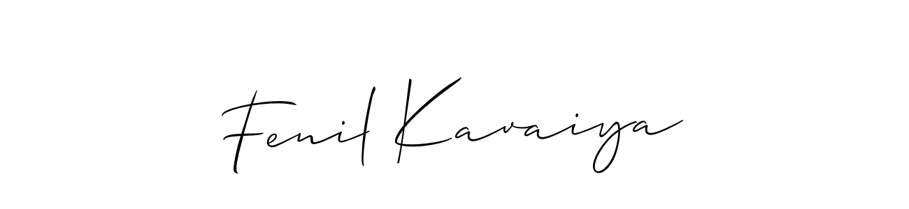 Make a short Fenil Kavaiya signature style. Manage your documents anywhere anytime using Allison_Script. Create and add eSignatures, submit forms, share and send files easily. Fenil Kavaiya signature style 2 images and pictures png
