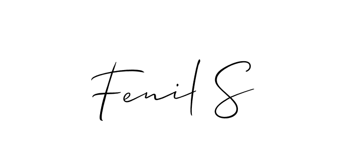 Use a signature maker to create a handwritten signature online. With this signature software, you can design (Allison_Script) your own signature for name Fenil S. Fenil S signature style 2 images and pictures png