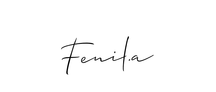 You should practise on your own different ways (Allison_Script) to write your name (Fenil.a) in signature. don't let someone else do it for you. Fenil.a signature style 2 images and pictures png