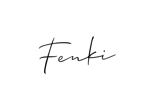Make a beautiful signature design for name Fenki. With this signature (Allison_Script) style, you can create a handwritten signature for free. Fenki signature style 2 images and pictures png