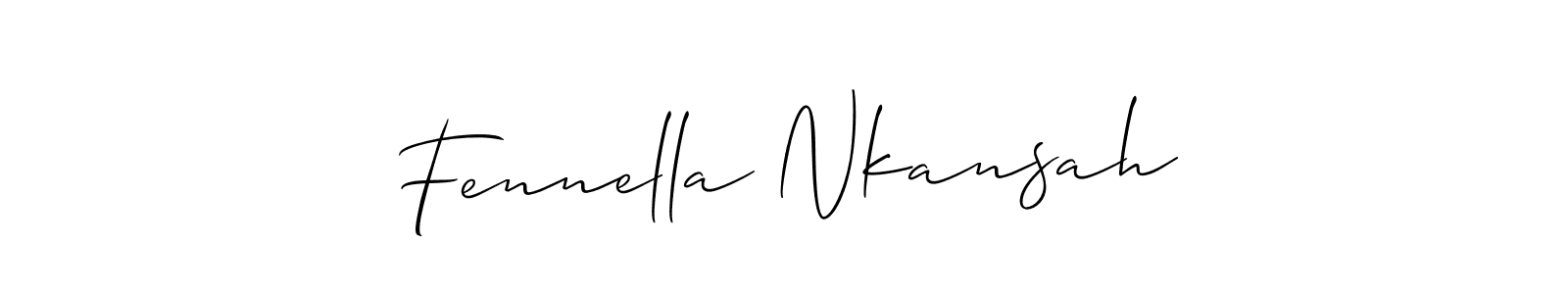 The best way (Allison_Script) to make a short signature is to pick only two or three words in your name. The name Fennella Nkansah include a total of six letters. For converting this name. Fennella Nkansah signature style 2 images and pictures png