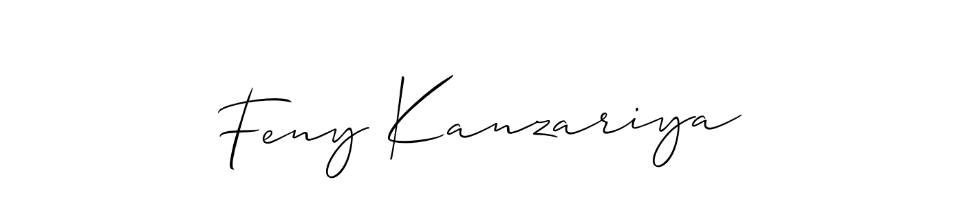 Make a beautiful signature design for name Feny Kanzariya. With this signature (Allison_Script) style, you can create a handwritten signature for free. Feny Kanzariya signature style 2 images and pictures png