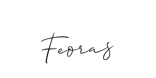 Use a signature maker to create a handwritten signature online. With this signature software, you can design (Allison_Script) your own signature for name Feoras. Feoras signature style 2 images and pictures png