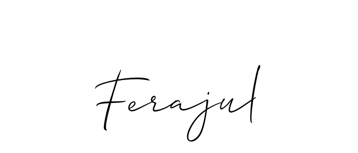 Create a beautiful signature design for name Ferajul. With this signature (Allison_Script) fonts, you can make a handwritten signature for free. Ferajul signature style 2 images and pictures png