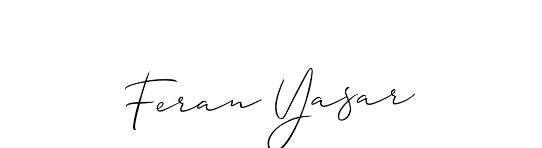 Use a signature maker to create a handwritten signature online. With this signature software, you can design (Allison_Script) your own signature for name Feran Yasar. Feran Yasar signature style 2 images and pictures png