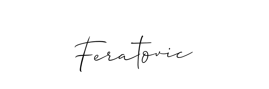 Make a short Feratovic signature style. Manage your documents anywhere anytime using Allison_Script. Create and add eSignatures, submit forms, share and send files easily. Feratovic signature style 2 images and pictures png