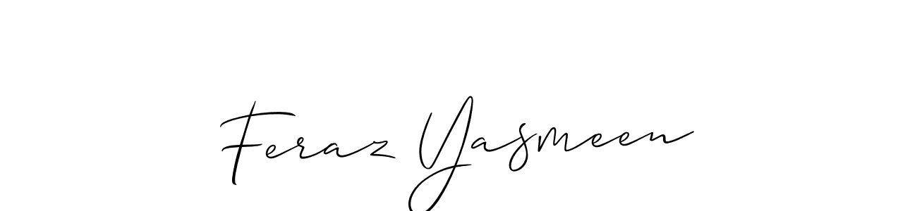 Also You can easily find your signature by using the search form. We will create Feraz Yasmeen name handwritten signature images for you free of cost using Allison_Script sign style. Feraz Yasmeen signature style 2 images and pictures png