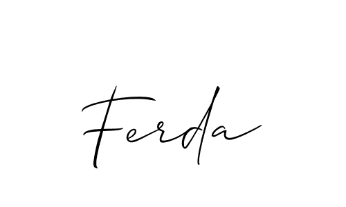 Ferda stylish signature style. Best Handwritten Sign (Allison_Script) for my name. Handwritten Signature Collection Ideas for my name Ferda. Ferda signature style 2 images and pictures png