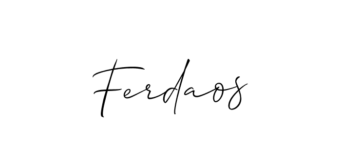 The best way (Allison_Script) to make a short signature is to pick only two or three words in your name. The name Ferdaos include a total of six letters. For converting this name. Ferdaos signature style 2 images and pictures png