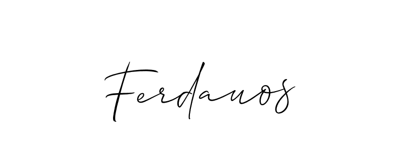 Allison_Script is a professional signature style that is perfect for those who want to add a touch of class to their signature. It is also a great choice for those who want to make their signature more unique. Get Ferdauos name to fancy signature for free. Ferdauos signature style 2 images and pictures png