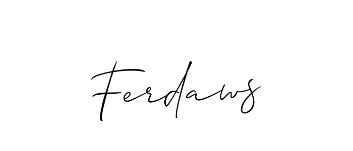 Create a beautiful signature design for name Ferdaws. With this signature (Allison_Script) fonts, you can make a handwritten signature for free. Ferdaws signature style 2 images and pictures png