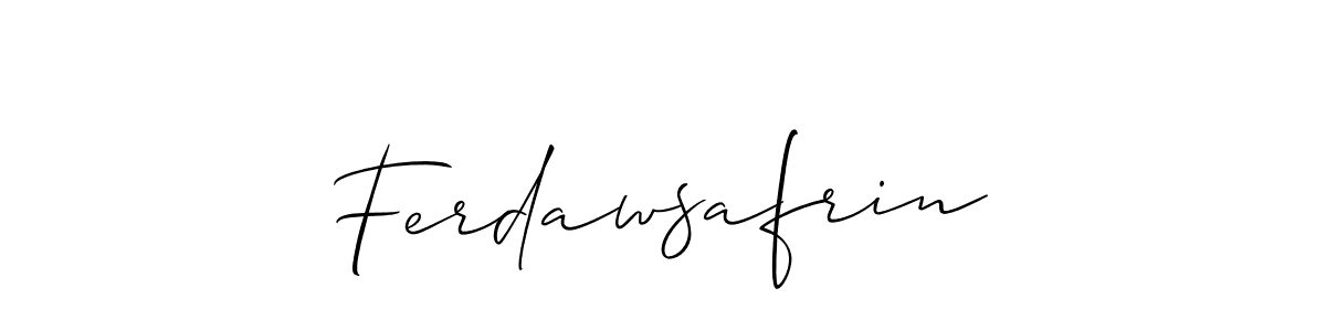 The best way (Allison_Script) to make a short signature is to pick only two or three words in your name. The name Ferdawsafrin include a total of six letters. For converting this name. Ferdawsafrin signature style 2 images and pictures png