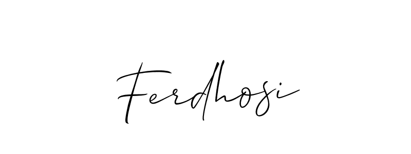 How to make Ferdhosi signature? Allison_Script is a professional autograph style. Create handwritten signature for Ferdhosi name. Ferdhosi signature style 2 images and pictures png