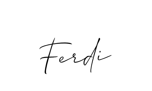 Ferdi stylish signature style. Best Handwritten Sign (Allison_Script) for my name. Handwritten Signature Collection Ideas for my name Ferdi. Ferdi signature style 2 images and pictures png