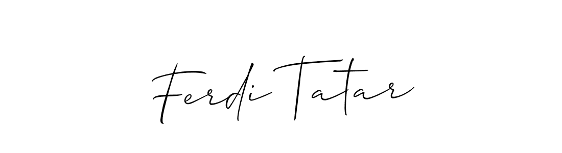 Allison_Script is a professional signature style that is perfect for those who want to add a touch of class to their signature. It is also a great choice for those who want to make their signature more unique. Get Ferdi Tatar name to fancy signature for free. Ferdi Tatar signature style 2 images and pictures png