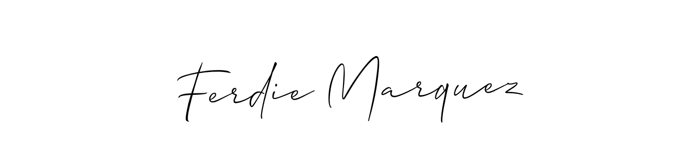 How to make Ferdie Marquez signature? Allison_Script is a professional autograph style. Create handwritten signature for Ferdie Marquez name. Ferdie Marquez signature style 2 images and pictures png