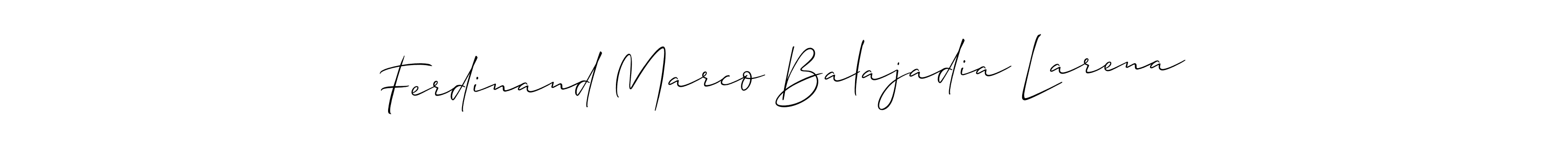 Ferdinand Marco Balajadia Larena stylish signature style. Best Handwritten Sign (Allison_Script) for my name. Handwritten Signature Collection Ideas for my name Ferdinand Marco Balajadia Larena. Ferdinand Marco Balajadia Larena signature style 2 images and pictures png