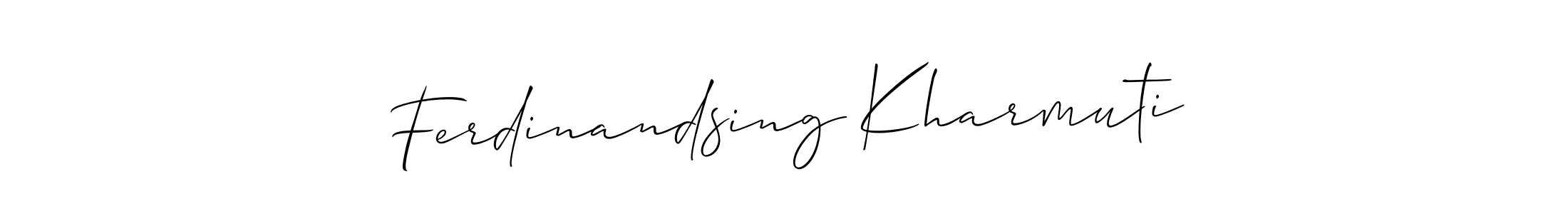 This is the best signature style for the Ferdinandsing Kharmuti name. Also you like these signature font (Allison_Script). Mix name signature. Ferdinandsing Kharmuti signature style 2 images and pictures png