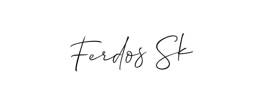 Similarly Allison_Script is the best handwritten signature design. Signature creator online .You can use it as an online autograph creator for name Ferdos Sk. Ferdos Sk signature style 2 images and pictures png