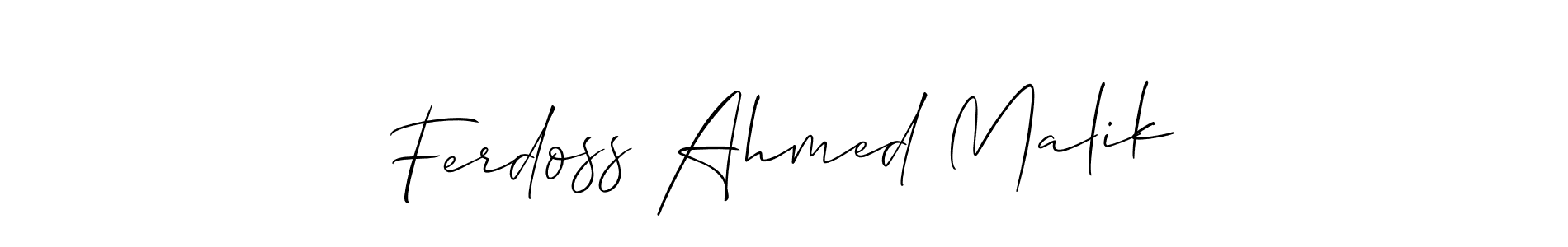 It looks lik you need a new signature style for name Ferdoss Ahmed Malik. Design unique handwritten (Allison_Script) signature with our free signature maker in just a few clicks. Ferdoss Ahmed Malik signature style 2 images and pictures png