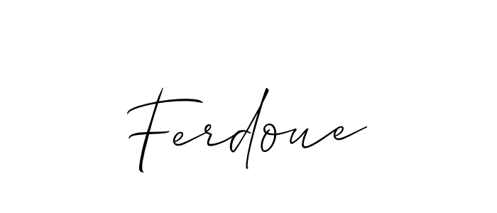 You can use this online signature creator to create a handwritten signature for the name Ferdoue. This is the best online autograph maker. Ferdoue signature style 2 images and pictures png