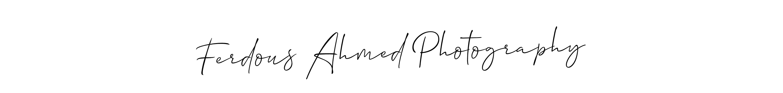 How to make Ferdous Ahmed Photography name signature. Use Allison_Script style for creating short signs online. This is the latest handwritten sign. Ferdous Ahmed Photography signature style 2 images and pictures png