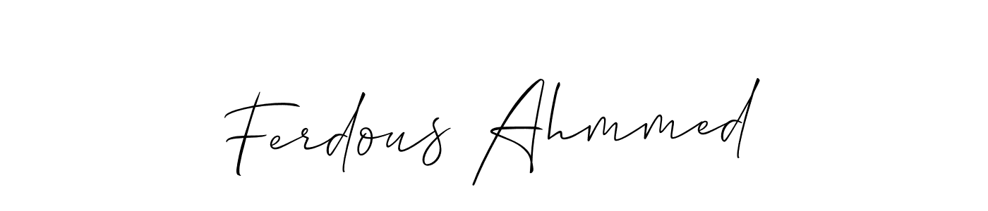 This is the best signature style for the Ferdous Ahmmed name. Also you like these signature font (Allison_Script). Mix name signature. Ferdous Ahmmed signature style 2 images and pictures png