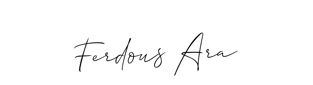 Create a beautiful signature design for name Ferdous Ara. With this signature (Allison_Script) fonts, you can make a handwritten signature for free. Ferdous Ara signature style 2 images and pictures png