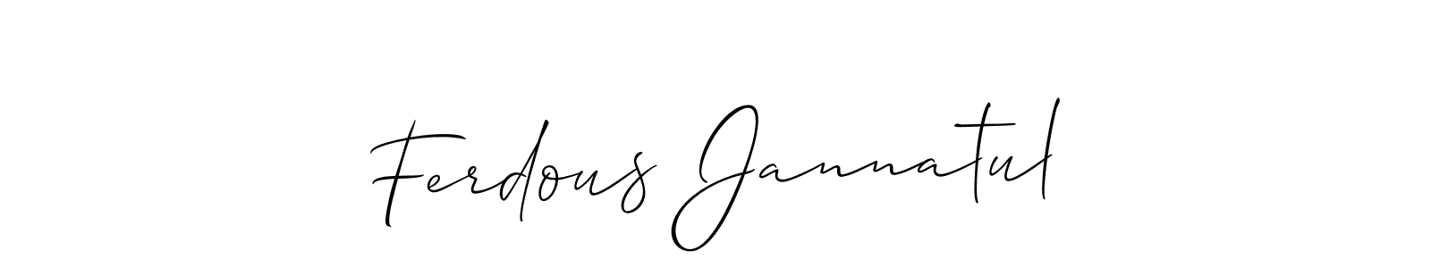 How to Draw Ferdous Jannatul signature style? Allison_Script is a latest design signature styles for name Ferdous Jannatul. Ferdous Jannatul signature style 2 images and pictures png