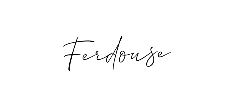 Also we have Ferdouse name is the best signature style. Create professional handwritten signature collection using Allison_Script autograph style. Ferdouse signature style 2 images and pictures png
