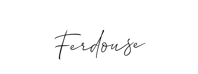 Make a beautiful signature design for name Ferdouse. With this signature (Allison_Script) style, you can create a handwritten signature for free. Ferdouse signature style 2 images and pictures png