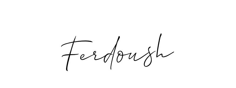if you are searching for the best signature style for your name Ferdoush. so please give up your signature search. here we have designed multiple signature styles  using Allison_Script. Ferdoush signature style 2 images and pictures png