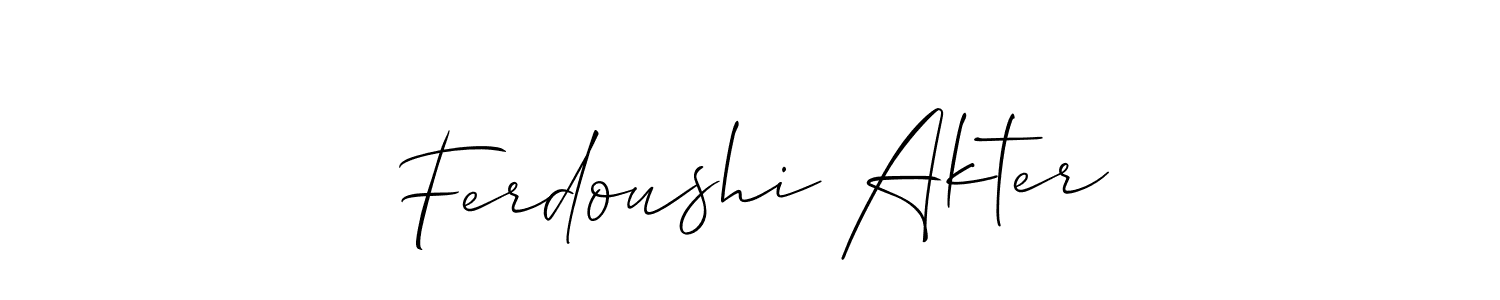 Also we have Ferdoushi Akter name is the best signature style. Create professional handwritten signature collection using Allison_Script autograph style. Ferdoushi Akter signature style 2 images and pictures png