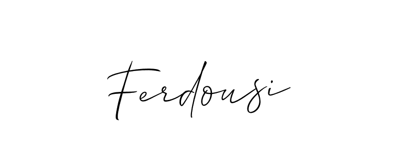 How to make Ferdousi signature? Allison_Script is a professional autograph style. Create handwritten signature for Ferdousi name. Ferdousi signature style 2 images and pictures png