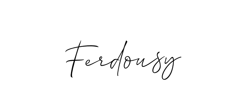 How to make Ferdousy signature? Allison_Script is a professional autograph style. Create handwritten signature for Ferdousy name. Ferdousy signature style 2 images and pictures png