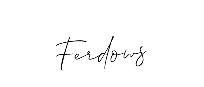 Make a beautiful signature design for name Ferdows. Use this online signature maker to create a handwritten signature for free. Ferdows signature style 2 images and pictures png