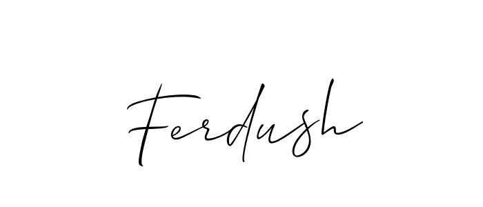 Create a beautiful signature design for name Ferdush. With this signature (Allison_Script) fonts, you can make a handwritten signature for free. Ferdush signature style 2 images and pictures png