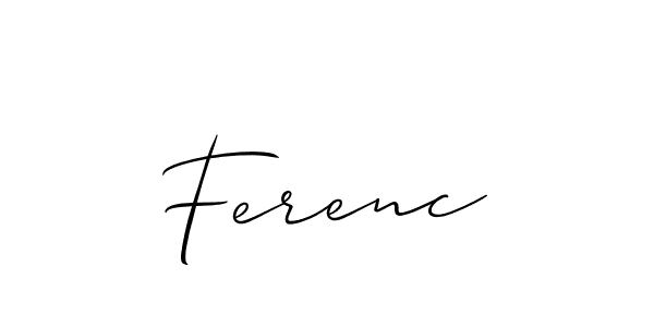 Ferenc stylish signature style. Best Handwritten Sign (Allison_Script) for my name. Handwritten Signature Collection Ideas for my name Ferenc. Ferenc signature style 2 images and pictures png