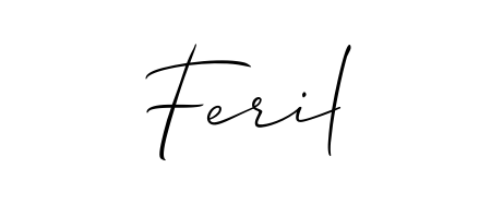 Create an unforgettable impression when signing with Feril name styled in Allison_Script typography. 100% free online generator. Feril signature style 2 images and pictures png