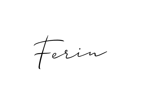 Use a signature maker to create a handwritten signature online. With this signature software, you can design (Allison_Script) your own signature for name Ferin. Ferin signature style 2 images and pictures png