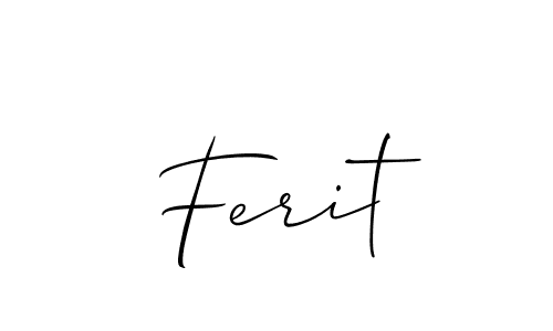 Also You can easily find your signature by using the search form. We will create Ferit name handwritten signature images for you free of cost using Allison_Script sign style. Ferit signature style 2 images and pictures png