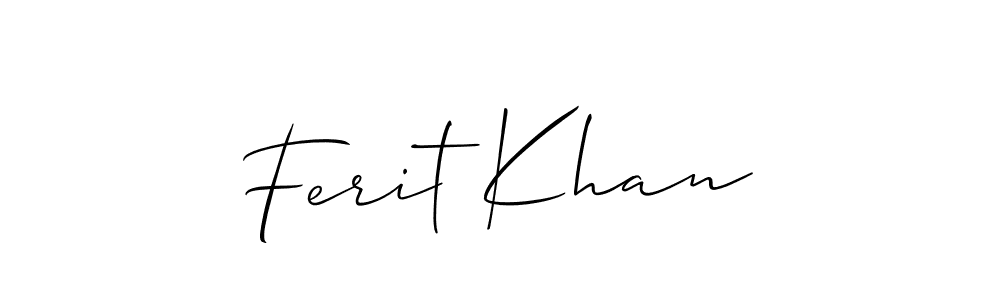 How to make Ferit Khan name signature. Use Allison_Script style for creating short signs online. This is the latest handwritten sign. Ferit Khan signature style 2 images and pictures png