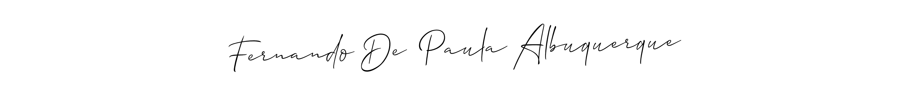 Make a short Fernando De  Paula Albuquerque signature style. Manage your documents anywhere anytime using Allison_Script. Create and add eSignatures, submit forms, share and send files easily. Fernando De  Paula Albuquerque signature style 2 images and pictures png